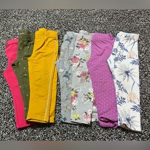 Lot of 7 leggings sz 24 months/2T